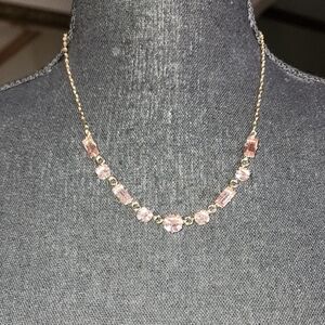 Ralph Lauren Pink and Gold Necklace with Delicate Beads